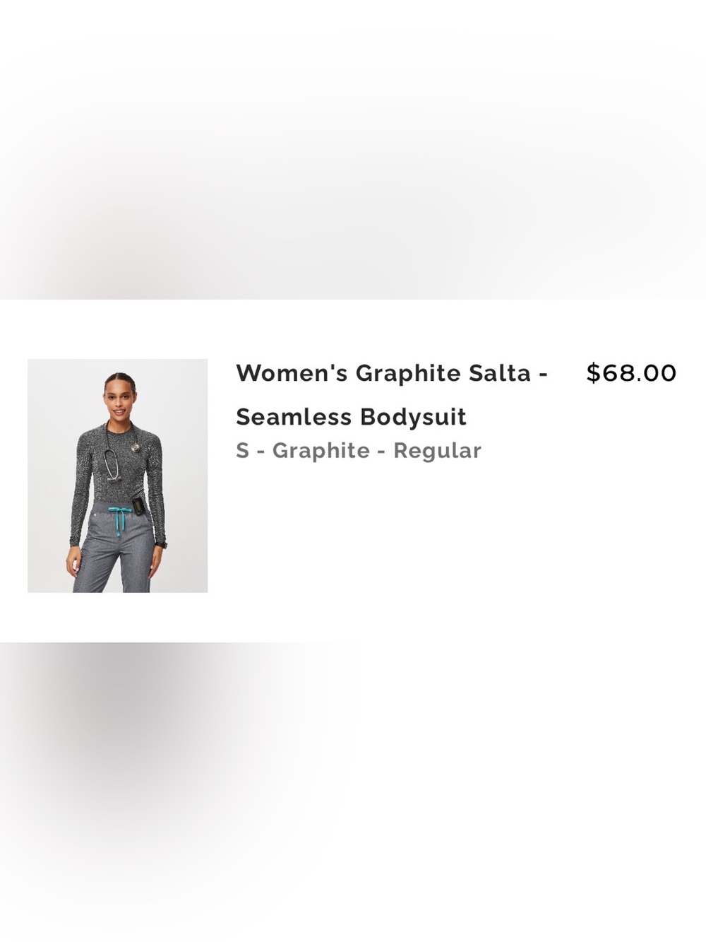Figs Women's Graphite Seamless Long-Sleeve Bodysuit